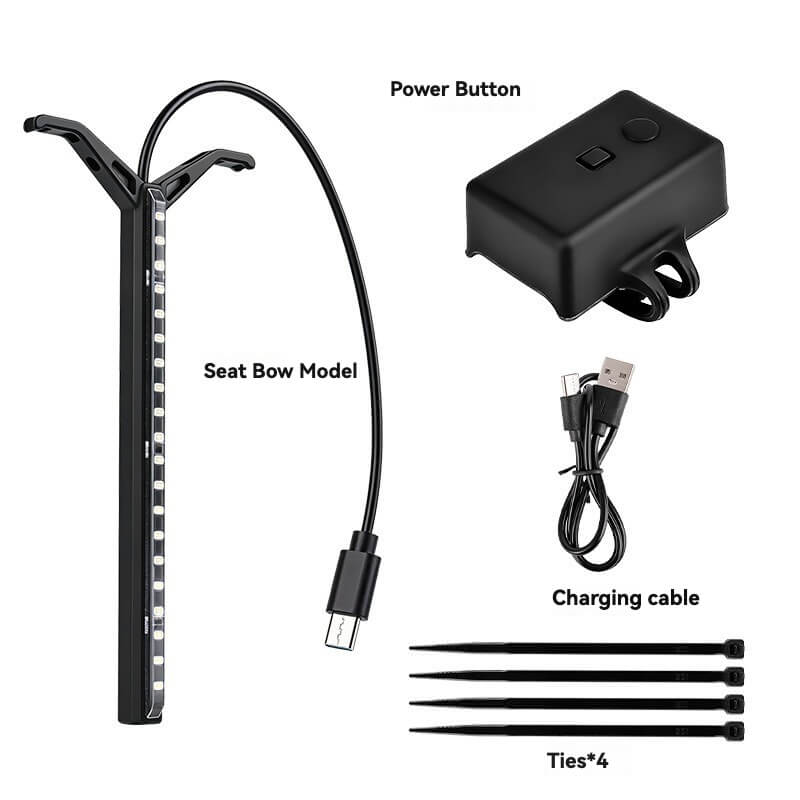 ESLNF 16-Mode Rainbow Bike Tail Light - 1200mAh USB Rechargeable COB Rear Light