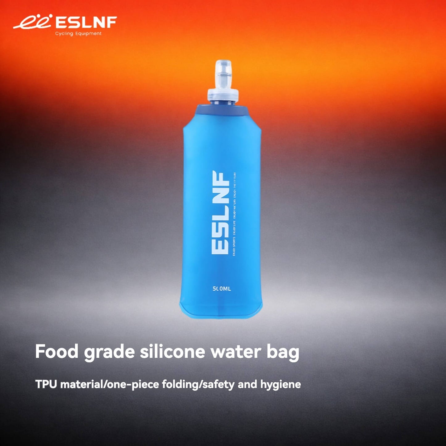 ESLNF 500ml Collapsible Soft Flask - Lightweight TPU Water Bottle for Cycling, BPA Free, Squeeze Top for Running & Hiking
