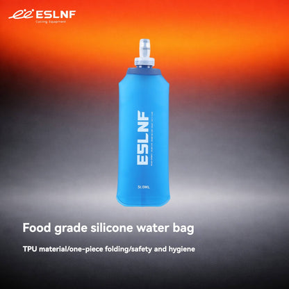ESLNF 500ml Collapsible Soft Flask - Lightweight TPU Water Bottle for Cycling, BPA Free, Squeeze Top for Running & Hiking