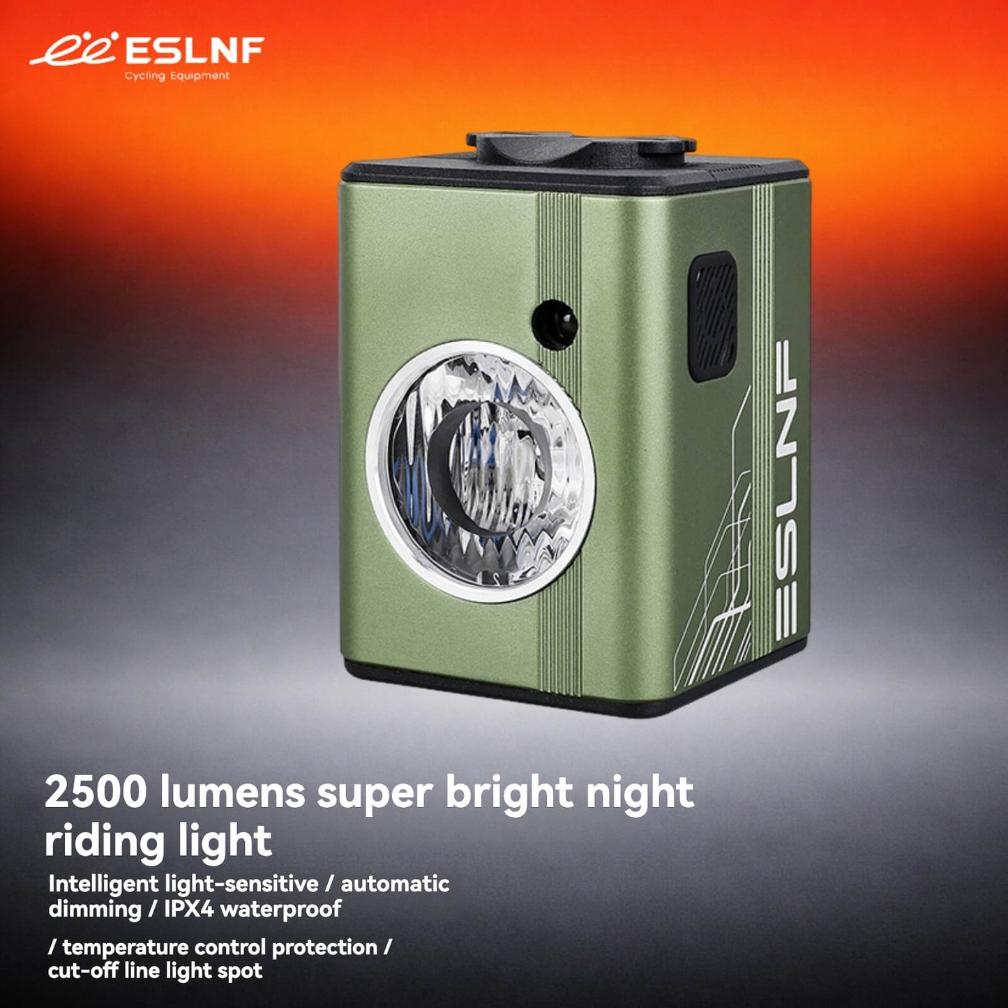 ESLNF Intelligent light-sensitive hanging lamp for bicycles, 2500 lumens long range mountain road bike outdoor riding equipment