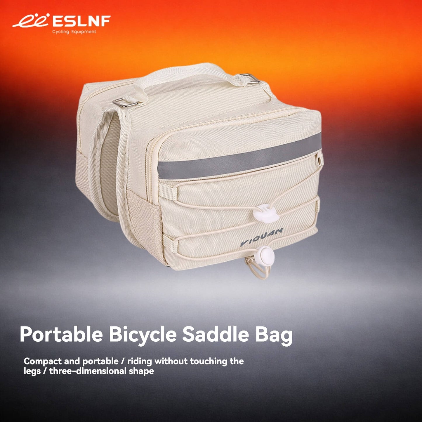 ESLNF Top Tube Bag | Polyester Bike Saddle Bag | Dual-Side Opening Large Capacity