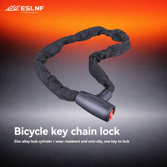 ESLNF Bike Chain Lock - 08CQ0140 Heavy-Duty A3 Iron Chain, One-Touch Locking, Weatherproof Security for Cycling