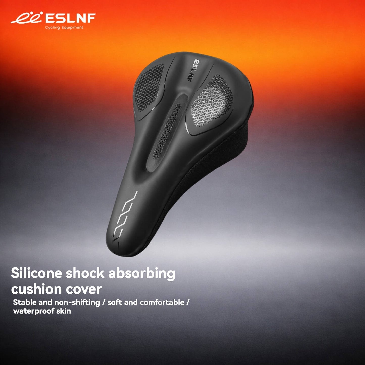 ESLNF PU Waterproof Silicone Gel Bike Saddle Cover - Memory Foam, Velcro Strap, with Taillight Loop