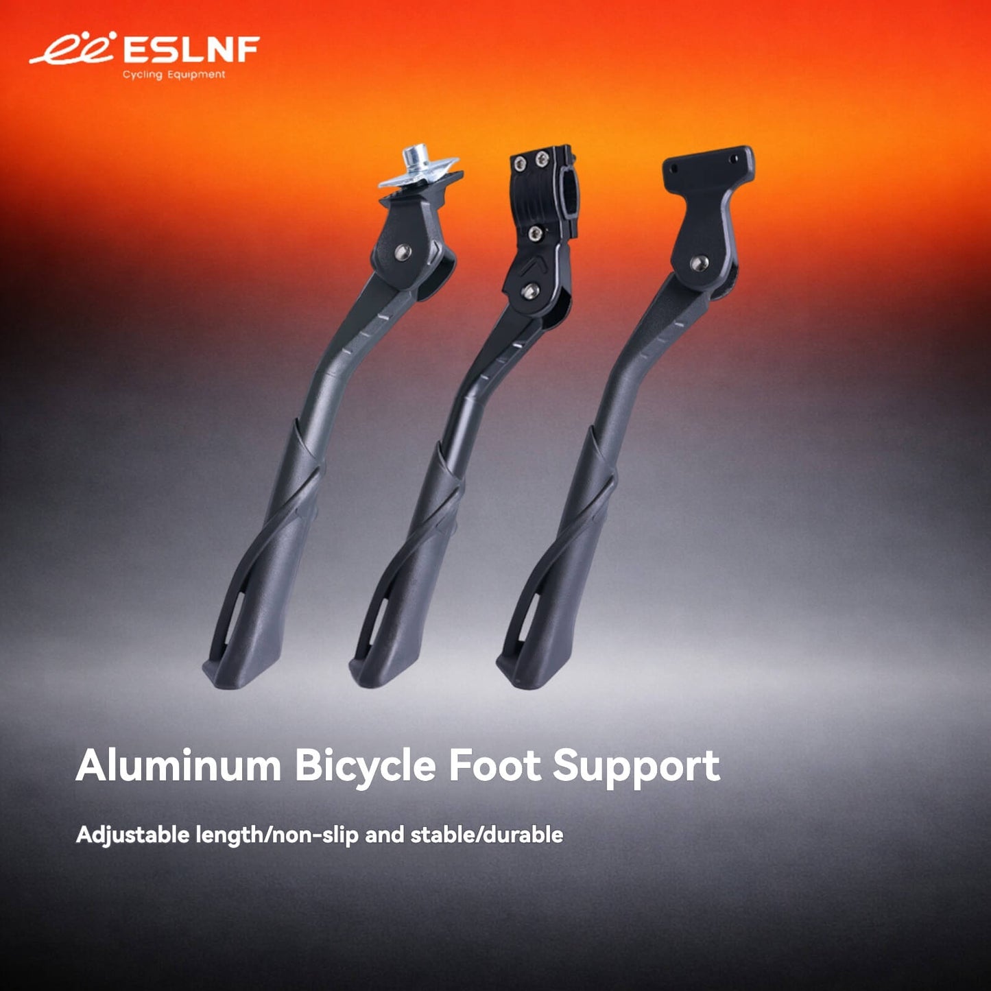 ESLNF Adjustable Bike Kickstand - Thickened Aluminum Alloy, Anti-Slip, for 24-29 Inch Mountain/Road Bikes