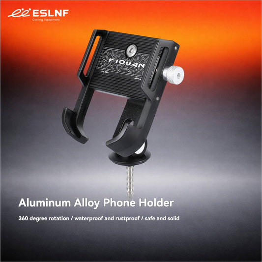 ESLNF Aluminum Alloy Bike Phone Mount - Stem Cap Installation, 360° Rotation, Shockproof for Road & Mountain Bikes
