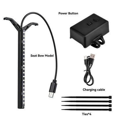 ESLNF 16-Mode Rainbow Bike Tail Light - 1200mAh USB Rechargeable COB Rear Light