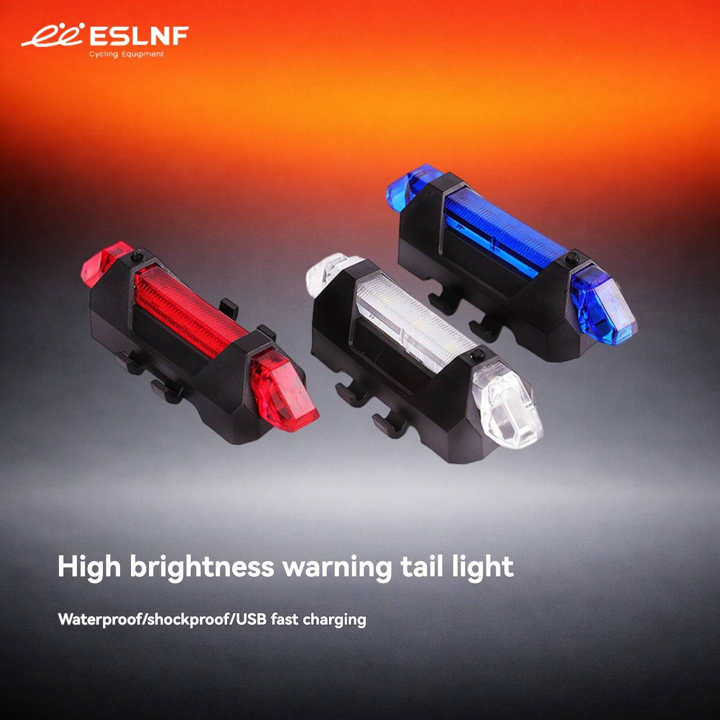 ESLNF High-Brightness USB Rechargeable Bike Tail Light - Multi-Mode Flashing, Waterproof & Shockproof for MTB & Road Bikes