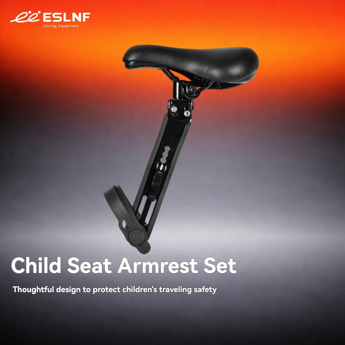 ESLNF Kids Bicycle Seat with Armrest - Quick Release, 7-Gear Adjustable, Universal for Mountain/Road Bikes