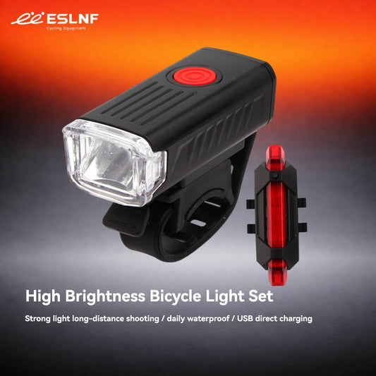ESLNF High-Brightness USB Rechargeable Bike Front Light - Long-Range Beam, Water-Resistant, 3 Modes, for Mountain & Road Bikes