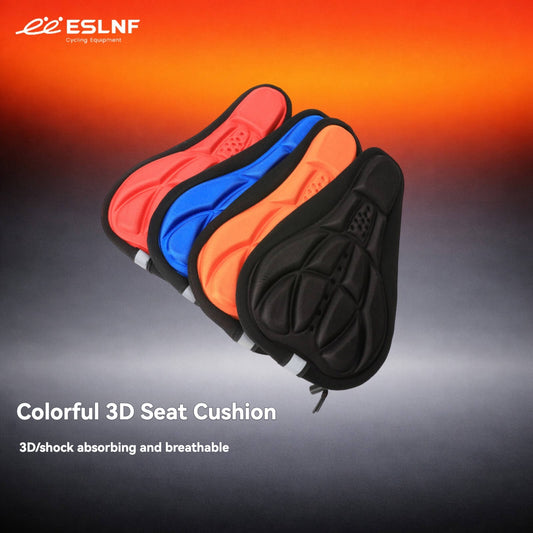 ESLNF 3D Shock-Absorbing Bike Saddle Cover - Breathable, with Reflective Strip, Ergonomic Design