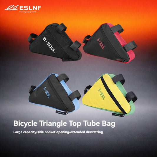 ESLNF Bicycle Frame Triangle Bag - Large Capacity Storage, 3-Point Stable Mount, Leg-Friendly Design for MTB & Road Bikes