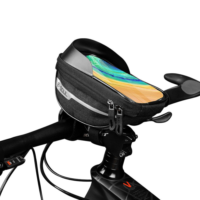 ESLNF Bike Handlebar Bag - Waterproof Touch Screen Phone Pouch with Sun Visor for MTB Road Bike