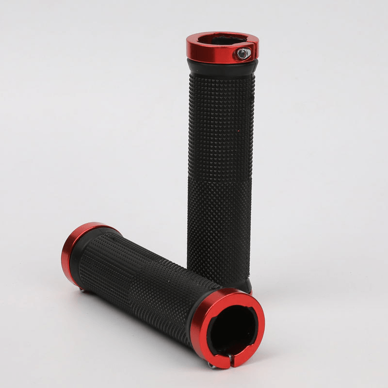 ESLNF Bike Lock-On Grips - Comfortable Anti-Slip Shock Absorption, Aluminum Alloy Lock Ring, for MTB Road Bike