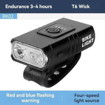 ESLNF High-Power USB Rechargeable Bike Front Light - T6 LED, Multi-Mode, Battery Indicator, Aluminum Alloy Waterproof Cycling Light