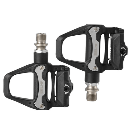 ESLNF Carbon Fiber Pattern Self-Locking Bike Pedals - SPD Compatible Aluminum Alloy Pedals with Cleats for Road & Mountain Bikes