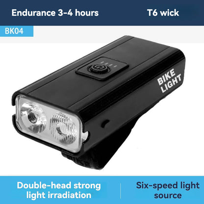 ESLNF High-Power USB Rechargeable Bike Front Light - T6 LED, Multi-Mode, Battery Indicator, Aluminum Alloy Waterproof Cycling Light