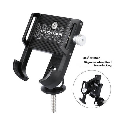 ESLNF Aluminum Alloy Bike Phone Mount - Stem Cap Installation, 360° Rotation, Shockproof for Road & Mountain Bikes