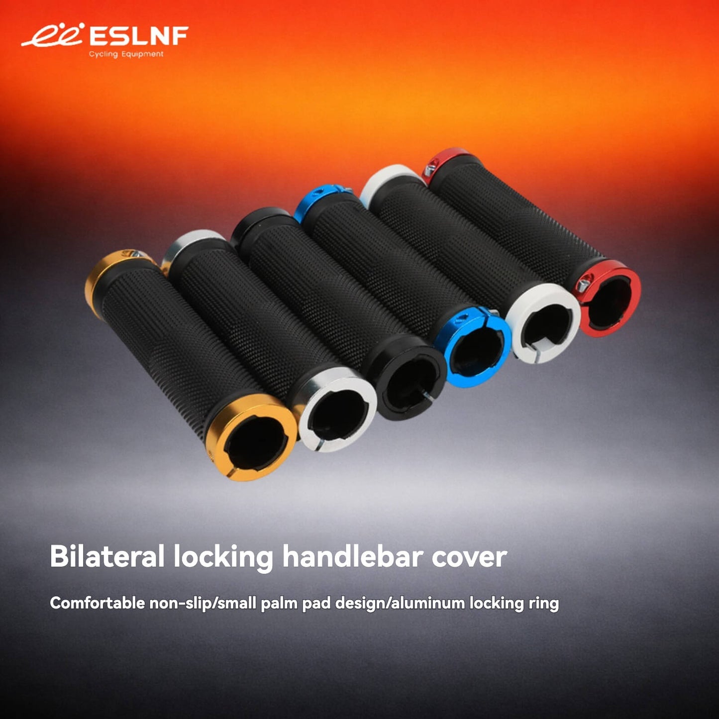ESLNF Bike Lock-On Grips - Comfortable Anti-Slip Shock Absorption, Aluminum Alloy Lock Ring, for MTB Road Bike