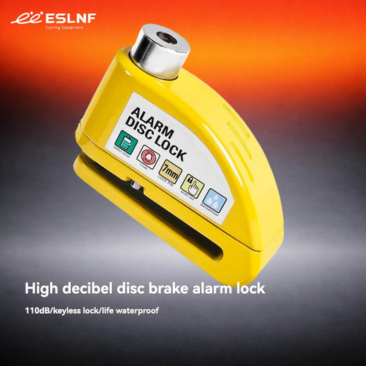 ESLNF High-Decibel Disc Brake Alarm Lock - 110dB Vibration Sensor Anti-Theft Lock, Zinc Alloy Waterproof Disc Lock