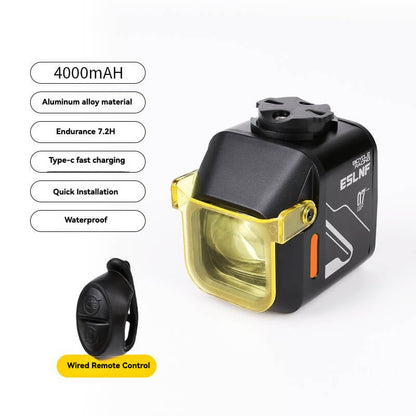 ESLNF 4000mAh Cutoff Beam Bike Light - USB Rechargeable Front Lamp with Amber Mode