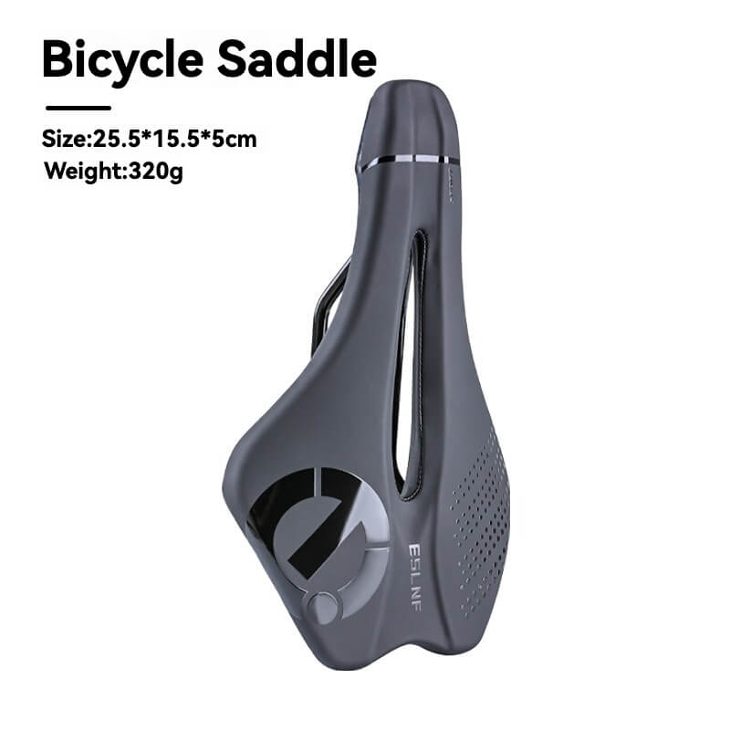 ESLNF High-Elastic Shock-Absorbing Road Bike Saddle - Hollow Ventilated, PU Leather, Lightweight Design
