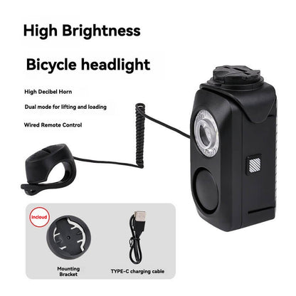 Eslnf Bicycle lights, high-brightness remote control horn lights, long-range waterproof night riding lights, mountain road bikes, outdoor riding equipment