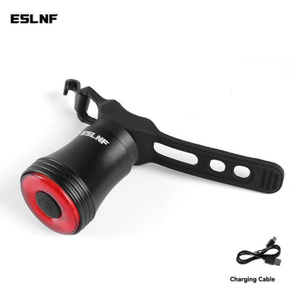 ESLNF Smart Brake Sensing Bike Tail Light - Type-C Fast Charging, IP65 Waterproof, Aluminum Alloy, 5 Modes, 15H Long Battery Life, Dual Mount, Night Cycling Safety Light