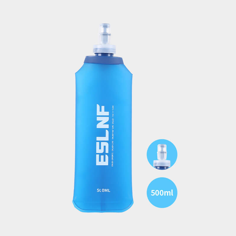 ESLNF 500ml Collapsible Soft Flask - Lightweight TPU Water Bottle for Cycling, BPA Free, Squeeze Top for Running & Hiking