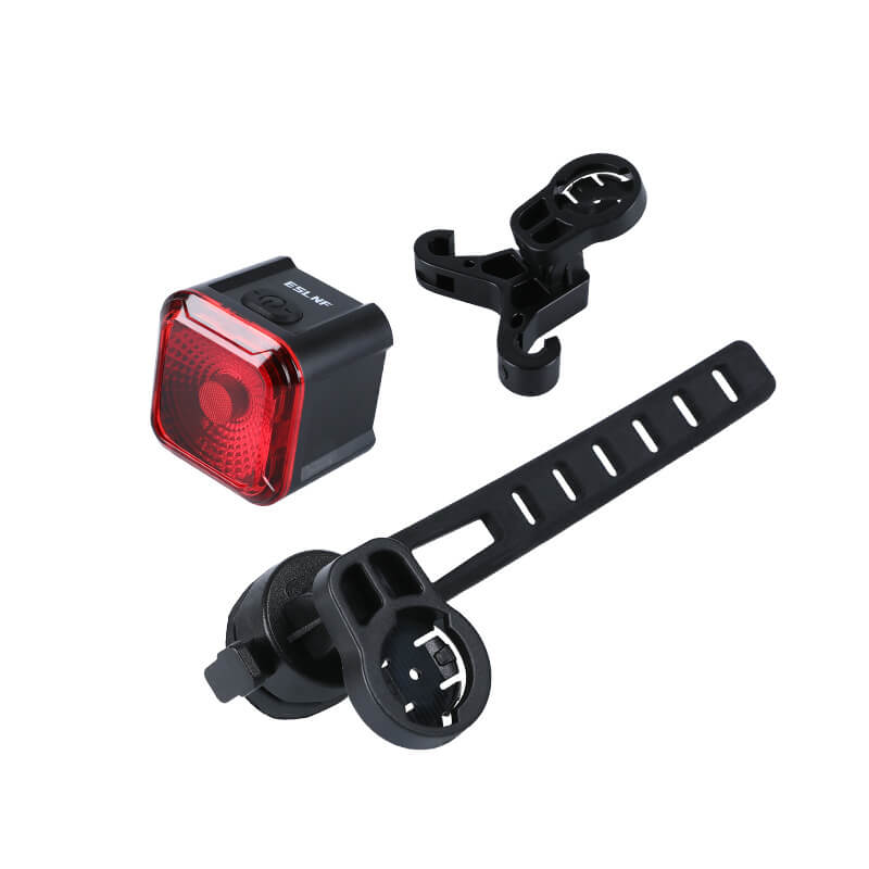 ESLNF Smart Brake Sensing Bike Tail Light - Type-C Fast Charging, IPX6 Waterproof, 500mAh Battery, 4 Modes, Dual Mount, Night Cycling Safety Warning Light