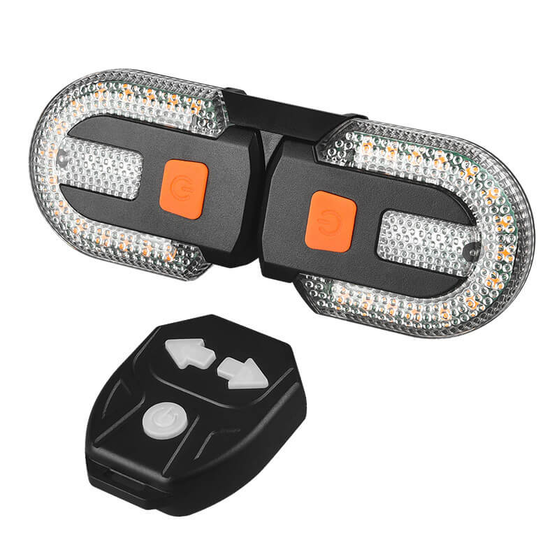 ESLNF Wireless Remote Control Bike Turn Signal Light - USB Rechargeable Detachable Tail Light with 5 Modes & Horn Alert, IPX4 Waterproof Night Riding Safety Light