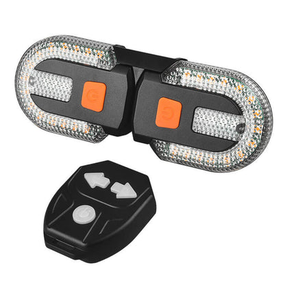 ESLNF Wireless Remote Control Bike Turn Signal Light - USB Rechargeable Detachable Tail Light with 5 Modes & Horn Alert, IPX4 Waterproof Night Riding Safety Light