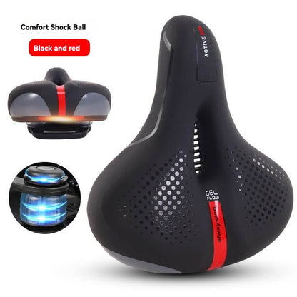 ESLNF Double Soft Hollow Ventilated Bike Saddle - Upgraded Silicone Gel Shock Absorption, 21cm Wide Design, with Reflective Strip