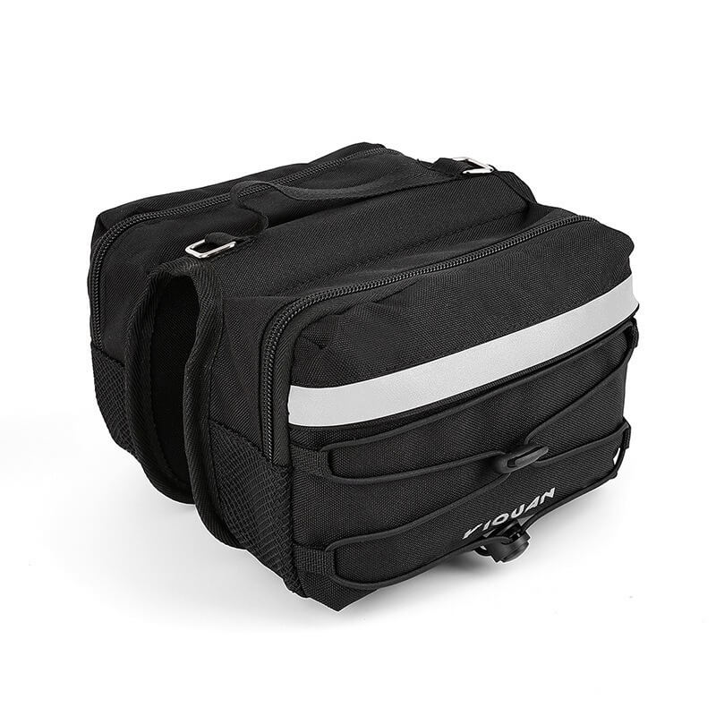 ESLNF Top Tube Bag | Polyester Bike Saddle Bag | Dual-Side Opening Large Capacity