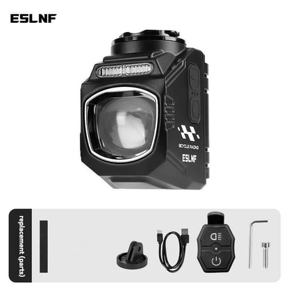 ESLNF 1200LM Cutoff Beam Bike Light - 3200mAh USB Rechargeable Front Lamp with Dual Mount