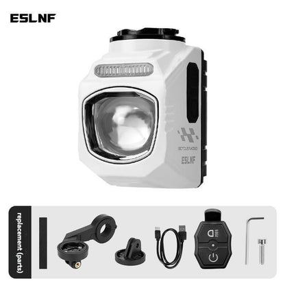 ESLNF 1200LM Cutoff Beam Bike Light - 3200mAh USB Rechargeable Front Lamp with Dual Mount