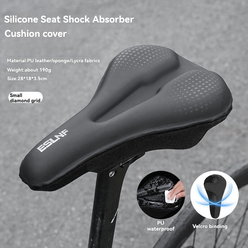 ESLNF Bike Saddle Cover - Gel Cushion for Comfort, Waterproof PU, Ergonomic Design