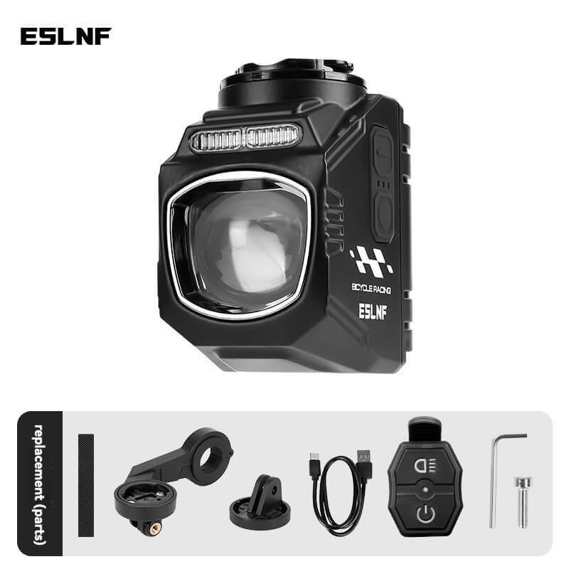 ESLNF 1200LM Cutoff Beam Bike Light - 3200mAh USB Rechargeable Front Lamp with Dual Mount
