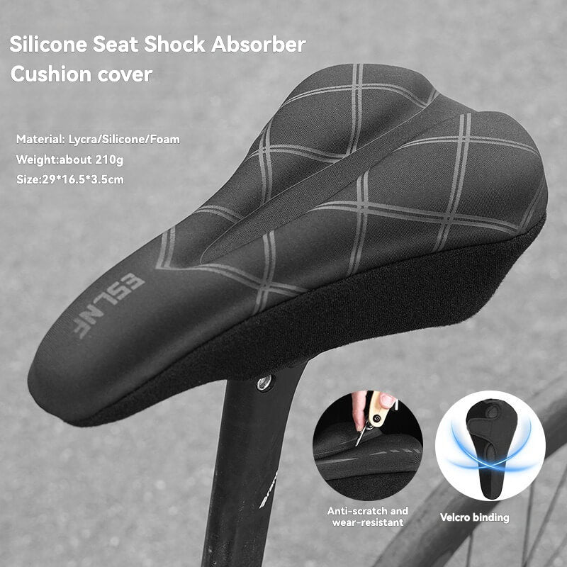 ESLNF Bike Saddle Cover - Gel Cushion for Comfort, Waterproof PU, Ergonomic Design
